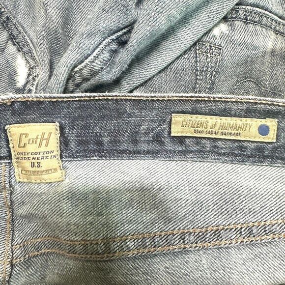 CITIZENS OF HUMANITY Distressed Bootcut Sid Jeans Blue Mens 36 2000s Y2K Grunge - Picture 6 of 8